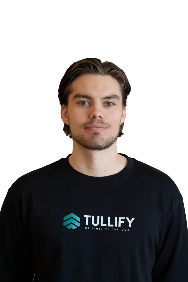 Elias Ryman, tull- och digital verksamhetsspecialist på Tullify